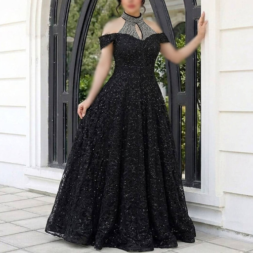 پیراهن مجلسی پرنسسی و پفی دخترانه و زنانه. 36 تا 50. کاپدار زیر آستر ژپون دار جنس گیپور درجه یک و مروارید دوزی