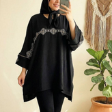 تونیک مانتویی پانچ فری سایز 38 تا 60 جنس صوفیا خنک و تابستانه بیگسایز