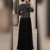 پیراهن ماکسی مجلسی زنانه بیگسایز سایزبزرگ. 48 تا 60. رنگ مشکی قد لباس از سرشانه حدود 160