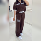 ست سویشرت شلوار زنانه طرح میو فریسایز تا 44 مناسب استایل اسپرت