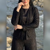 ست کت شلوار گیپور دانتل مجلسی زنانه فریسایز 40 تا 46