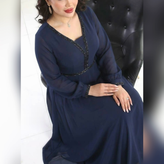 پیراهن مجلسی بلند کلوش پوشیده سایزبزرگ ( بیگسایز ) سایز 48 تا 60 کاپدار و آستردار
