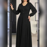 پیراهن مجلسی بلند کلوش پوشیده سایزبزرگ ( بیگسایز ) سایز 48 تا 60 کاپدار و آستردار
