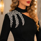 پیراهن میدی مجلسی سایز ۳۸ تا ۴۸ دیزاین شده با نگین های کریستال