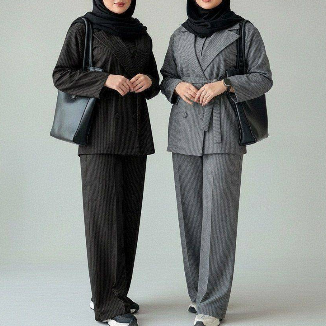 ست یه تیکه مانتو شلوار ژیله اداری کارمندی دانشجویی  سایز ۳۸ تا ۵۰ پرشیا دیپلمات