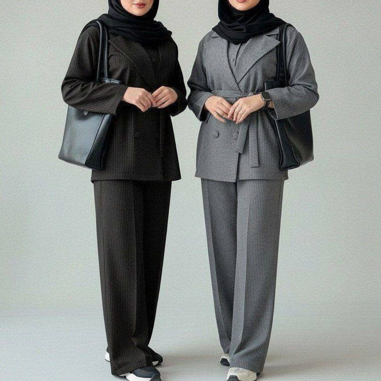 ست یه تیکه مانتو شلوار ژیله اداری کارمندی دانشجویی سایز ۳۸ تا ۵۰ پرشیا دیپلمات