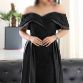 پیراهن ماکسی دکلته مجلسی سایز ۳۸ تا ۴۸ جنس دانتل و ساتن